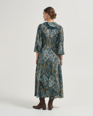 sabrina long sleeve silk dress