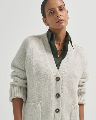 saddle sleeve cardigan with patch pockets