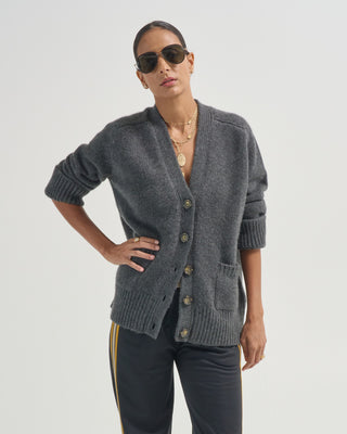 saddle sleeve cardigan with patch pockets