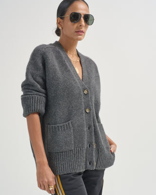 saddle sleeve cardigan with patch pockets