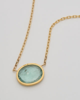 sage green tourmaline pendant necklace