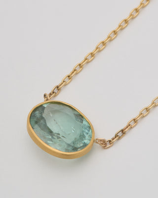 sage green tourmaline pendant necklace