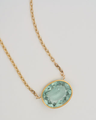 sage green tourmaline pendant necklace