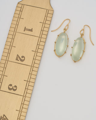 sage moonstone cabochon drop earrings
