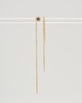 sapphire threader earrings