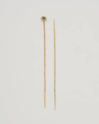 sapphire threader earrings