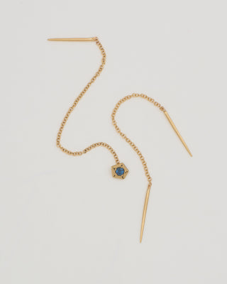 sapphire threader earrings