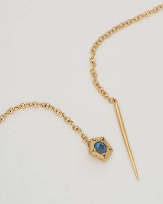 sapphire threader earrings