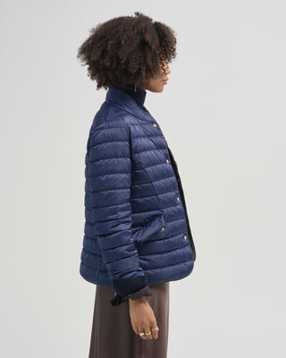 sateen nylon quilted blazer