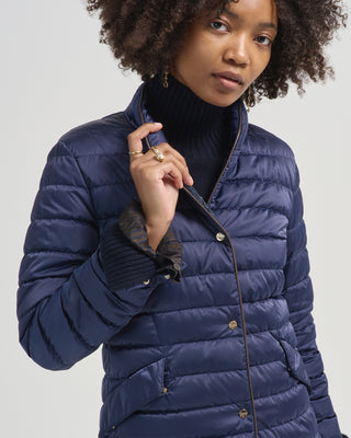 sateen nylon quilted blazer