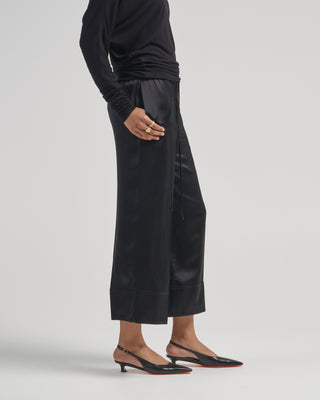 satin drawstring trousers