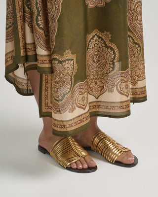 savoia martinikalam flat gold sandal