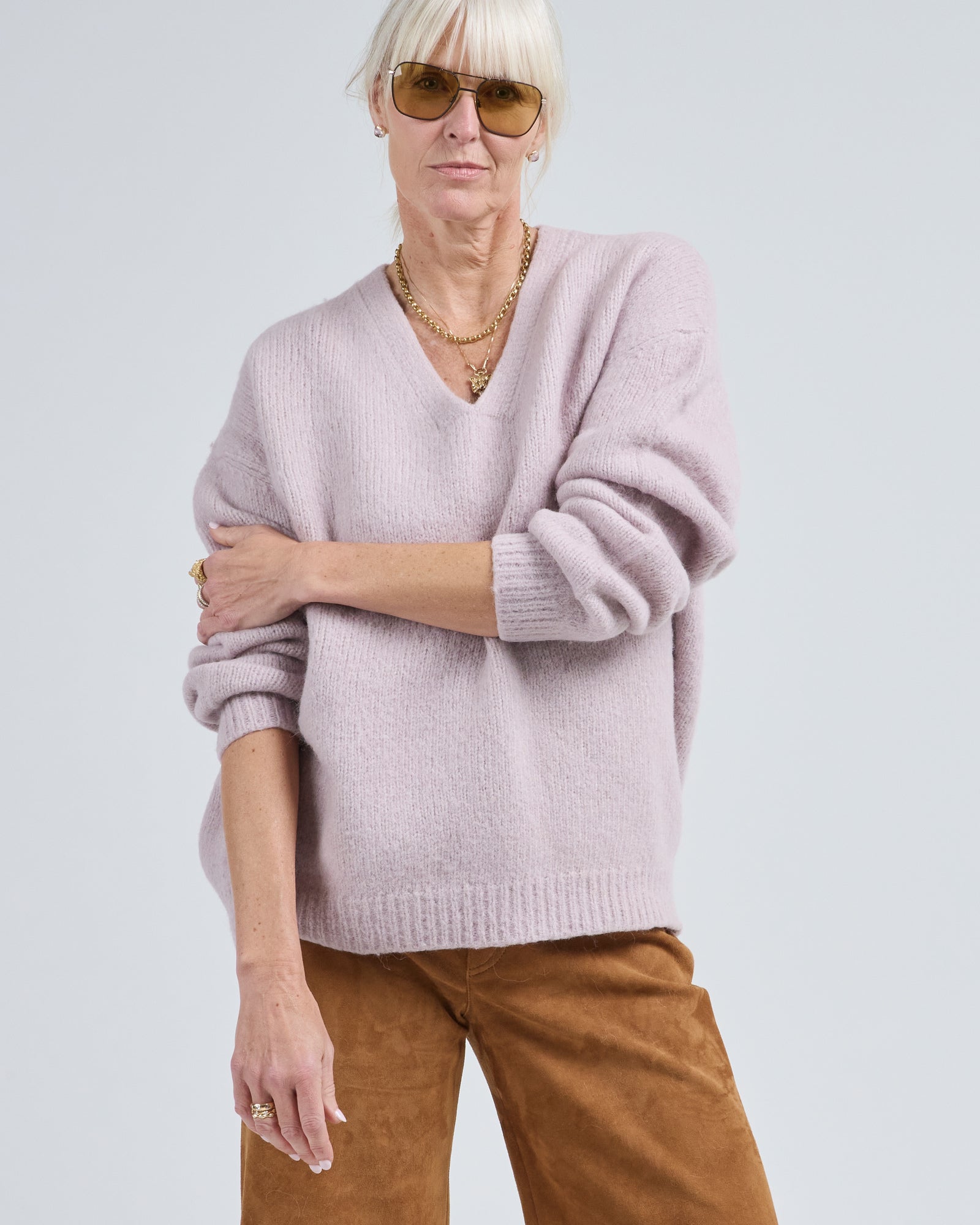 Sofie D'Hoore Oversized Short Sleeve Sweatshirt Knit Chalk