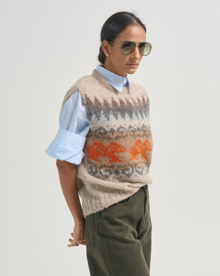 seahorse fairisle crew neck sweater