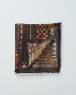 secrets of the bison silk twill large rectangular scarf