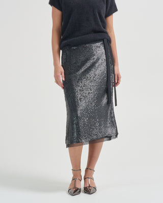 sequin midi skirt