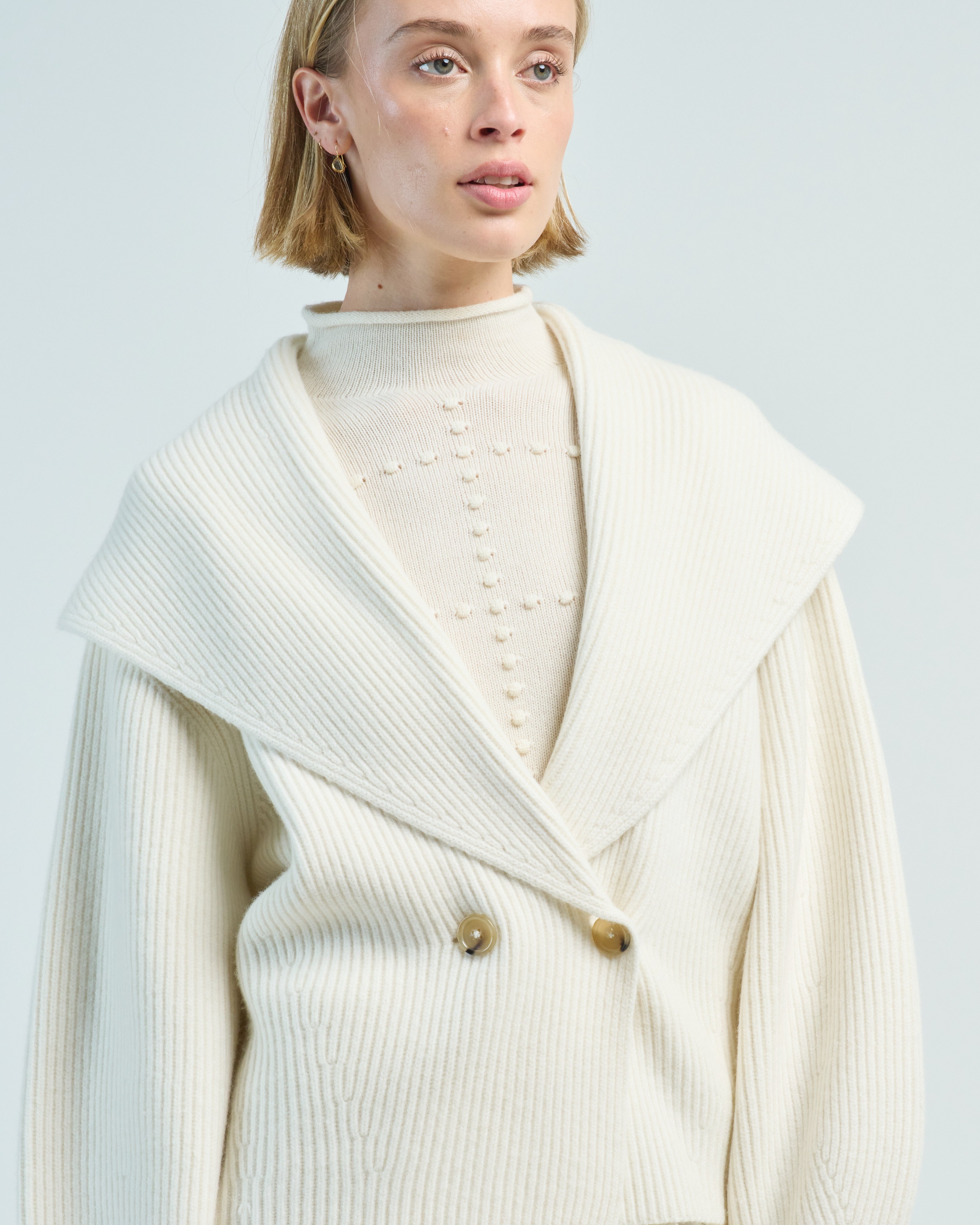 Toteme Shawl-Lapel Cardigan Milk - Main Image