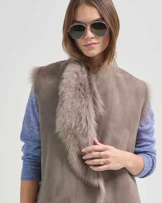 shearling and knit gilet
