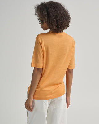 sheer crepe knit mock unisex tee