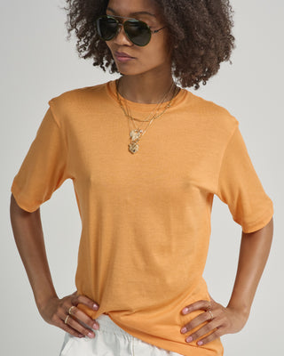 sheer crepe knit mock unisex tee