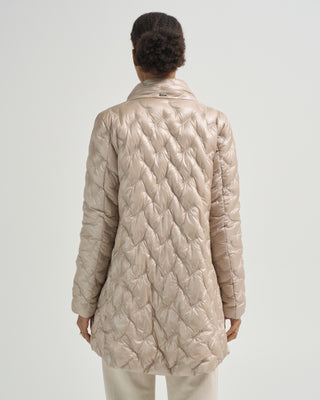 shiny nylon a shape jacket with cloud quilting