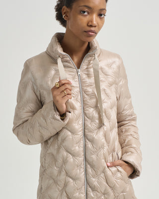 shiny nylon a shape jacket with cloud quilting