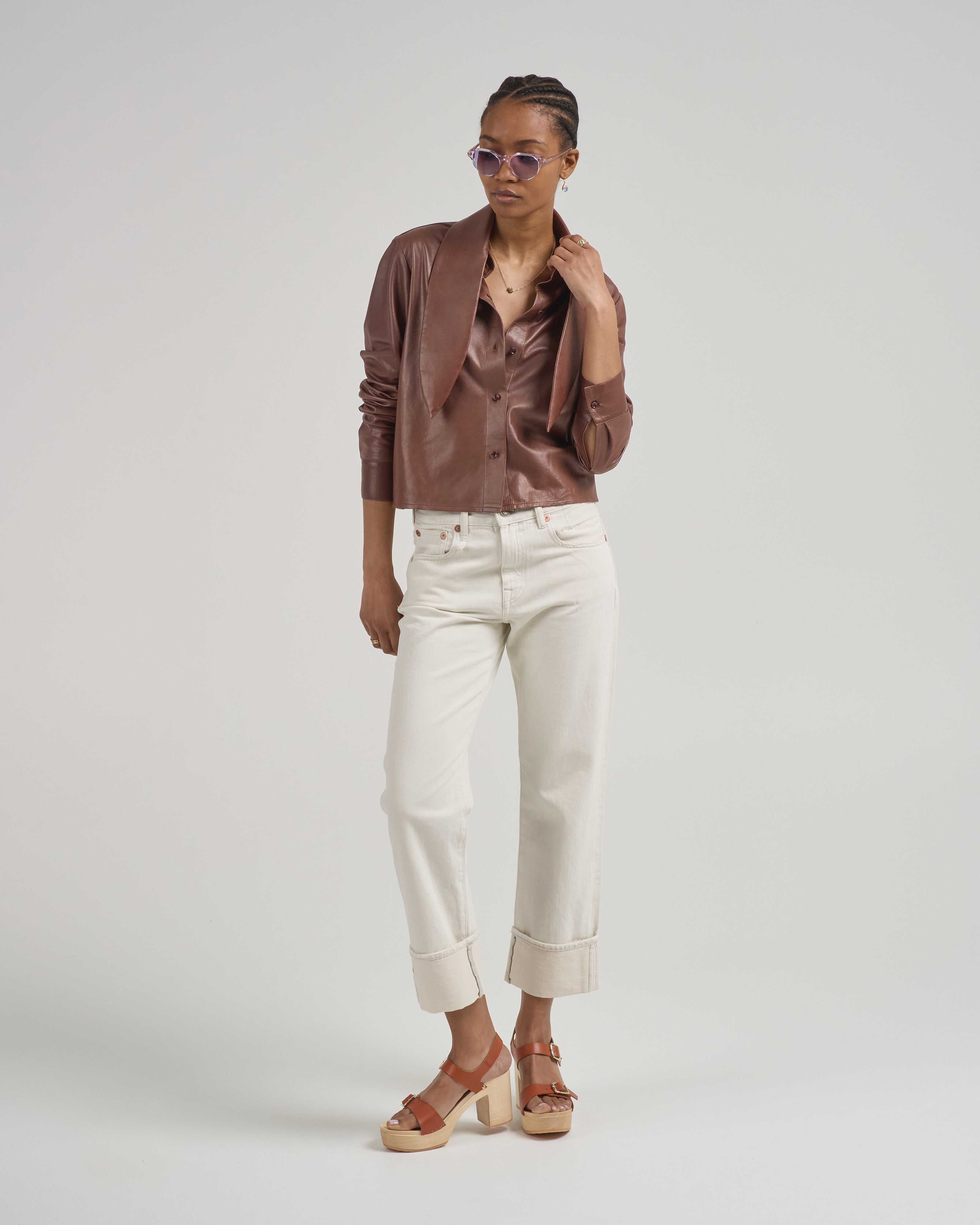 dress shirt insert Lands' End Women's Voile Shirred Trim Insert Shirt