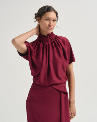 short ruff blouse charm crinkle