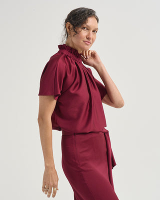 short ruff blouse charm crinkle