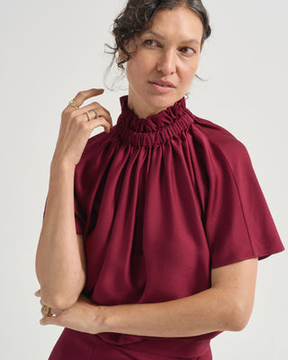 short ruff blouse charm crinkle