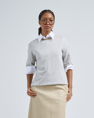 short sleeve crewneck sweater