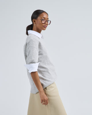 short sleeve crewneck sweater