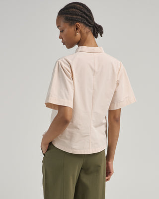 short sleeve taffeta blouse