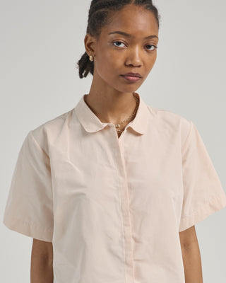 short sleeve taffeta blouse