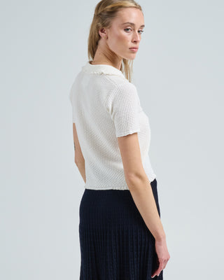 short sleeves light textured knit polo