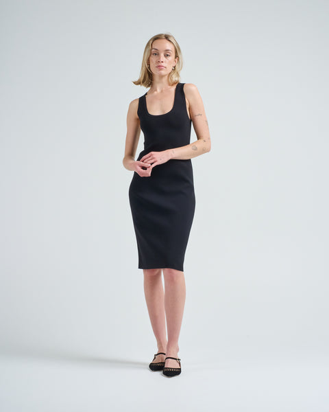black fluted dresser Heart Wings Cut Out Rib Tank Dress M / Black main image 0