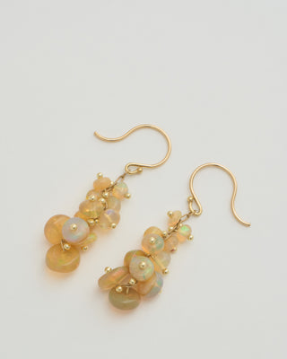 short tapered ethiopian opal bead earring