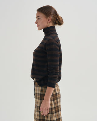 sibs stripe turtleneck sweater