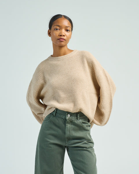 7115 By Szeki Signature Yak Poet Sweater Almond