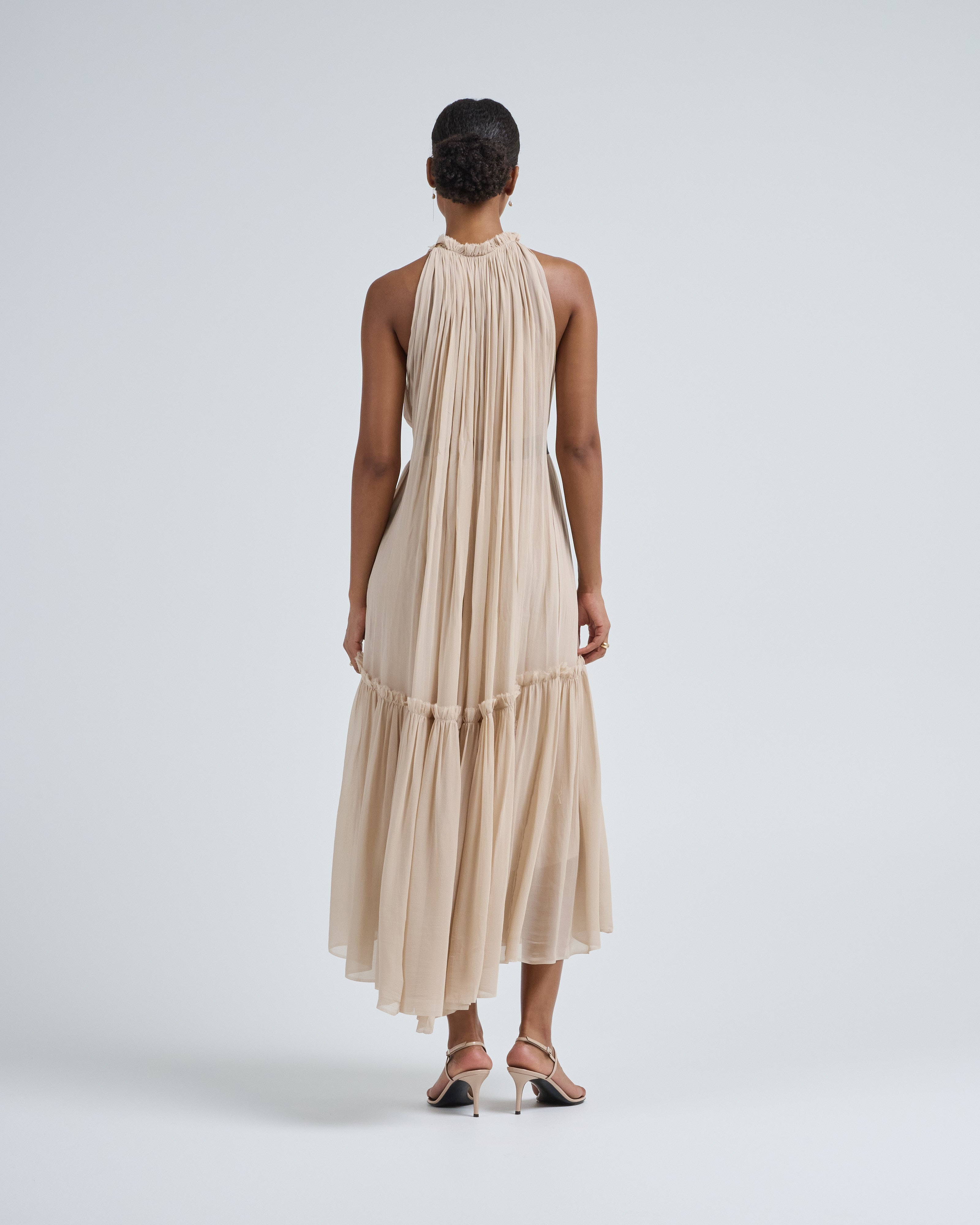 silk chiffon dress for sale Berry Silk Chiffon Hand Pleated Gown