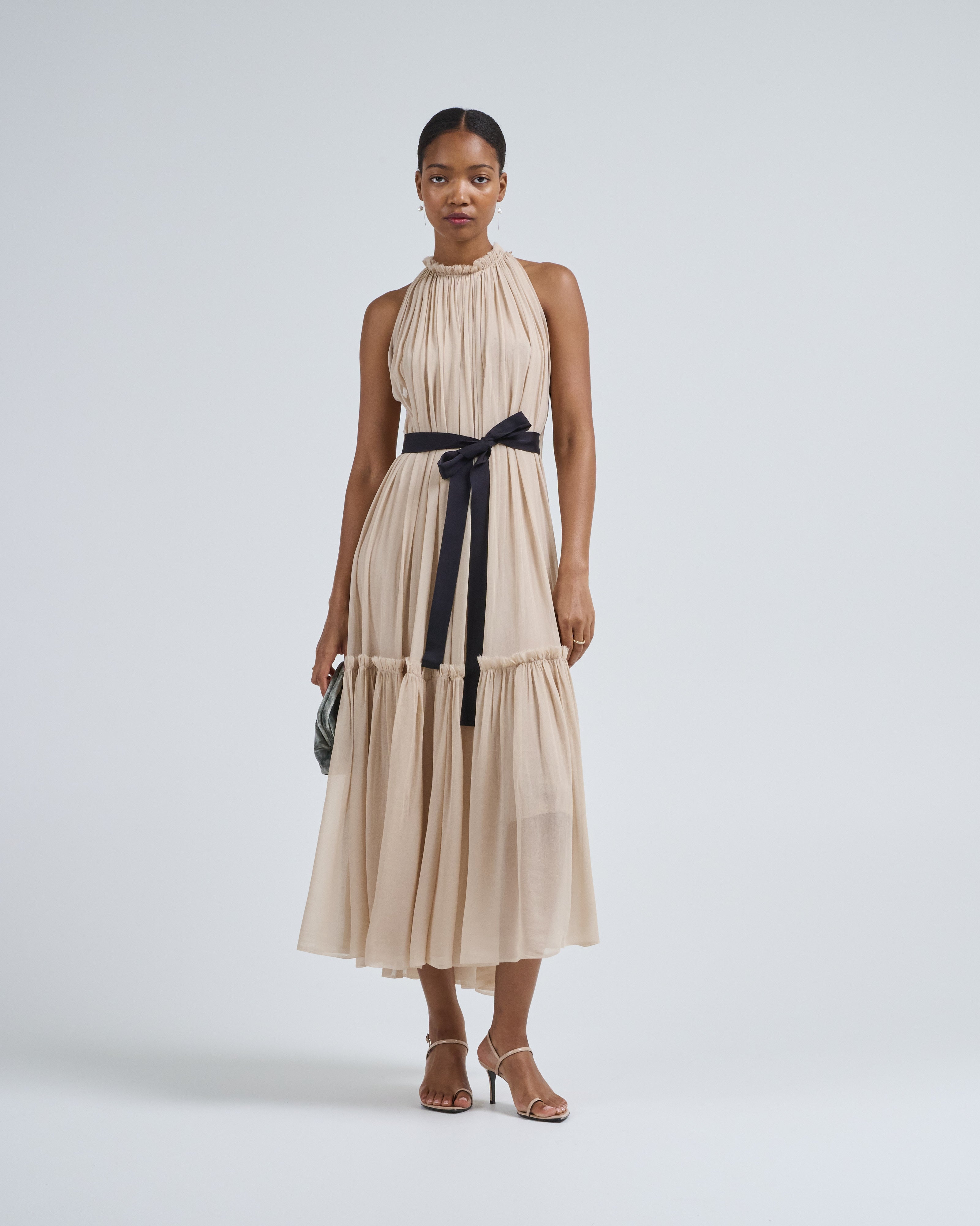 loose chiffon silk dress Chiffon Sleeve Maxi Dress: Loose Boho Prom Dress