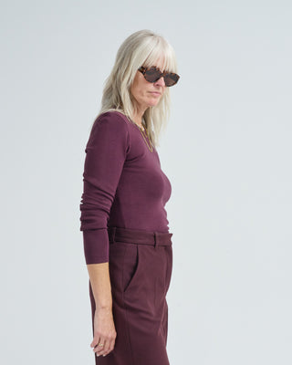 silk round neck sweater