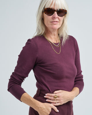 silk round neck sweater