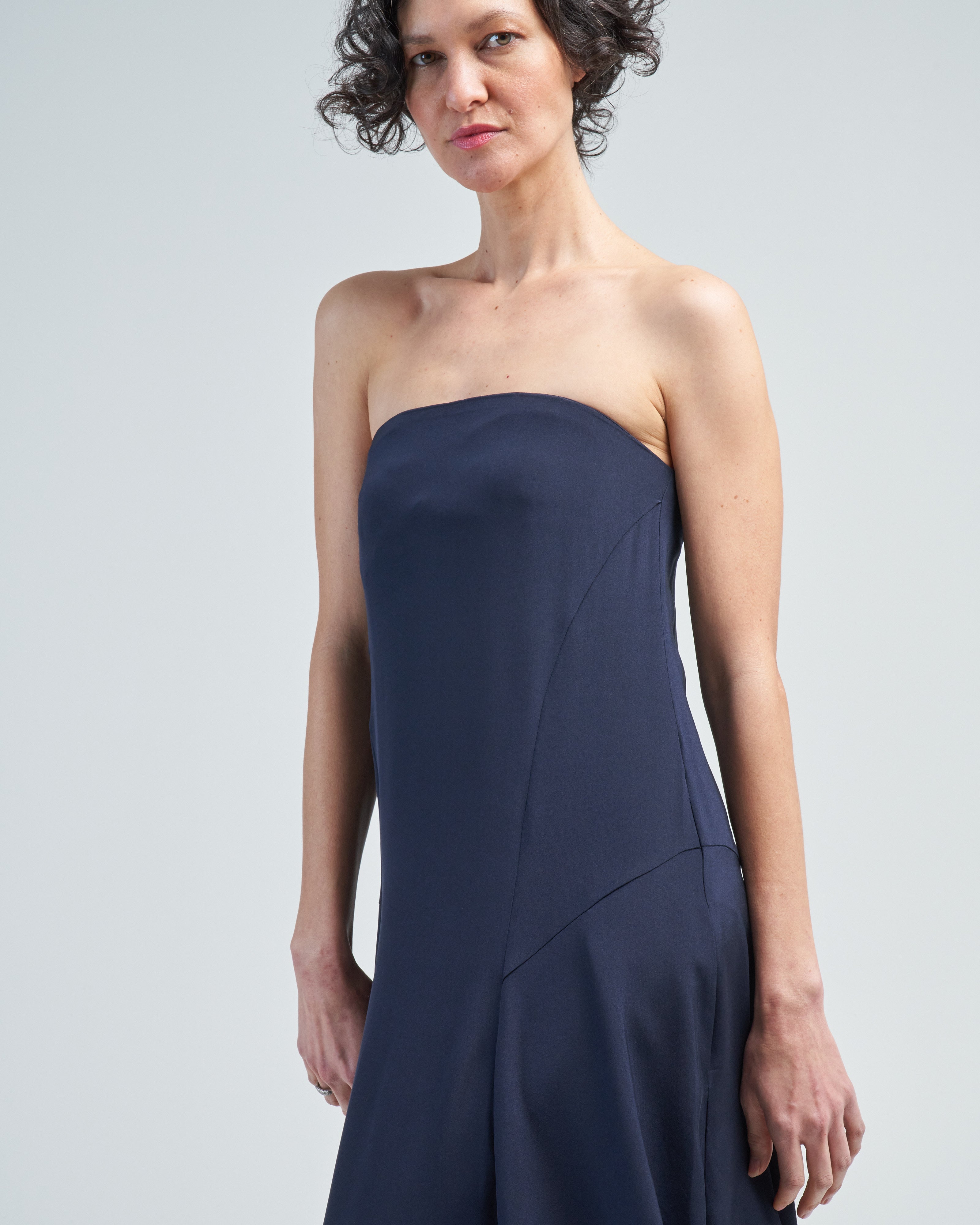 tibi silk dress 4-Ply Silk V-Neck Dress With Bra Black / 14 / W125SL1653