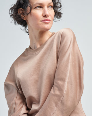 silk terry sculpted sleeve slim sweatshirt