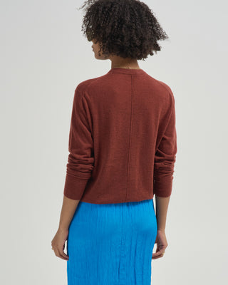 skinlike mercerized wool crewneck pullover