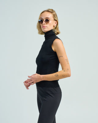 sleeveless merino turtleneck