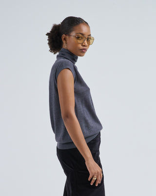 sleeveless merino turtleneck