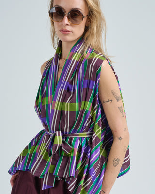 sleeveless tie front top