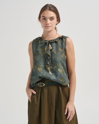 sleeveless silk top